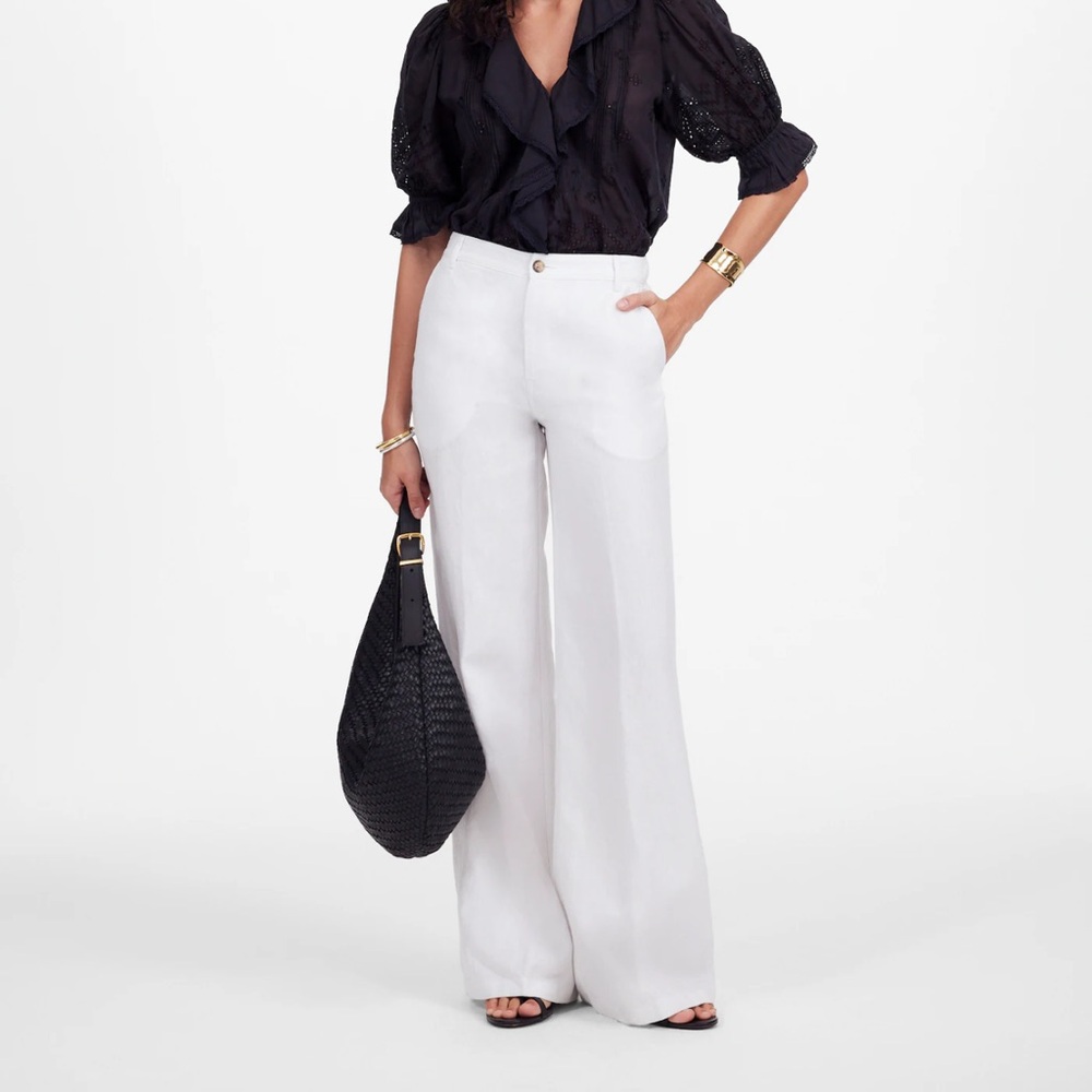Madewell The Zoe Relaxed Wide Pant in 100% Linen - NWT